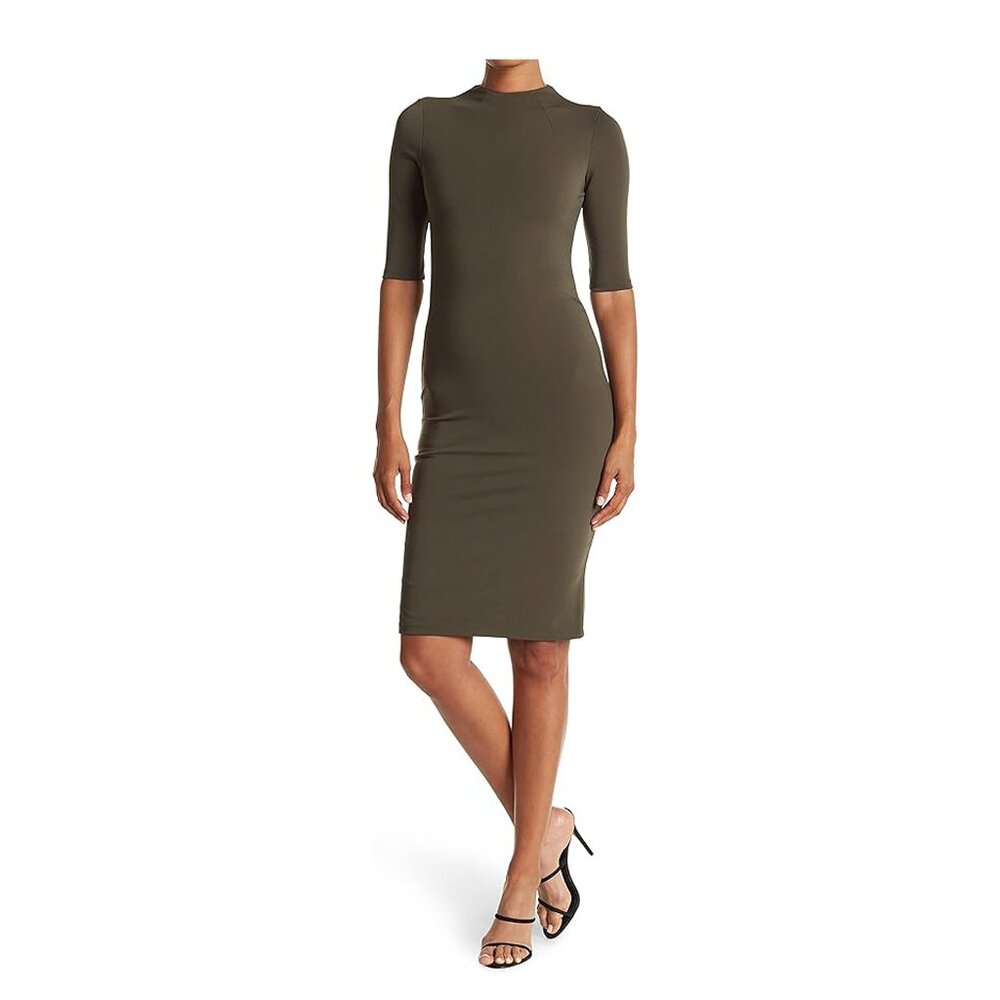 NWT Alice + Olivia Olive Delora Crew Neck Fitted Dress Size 12